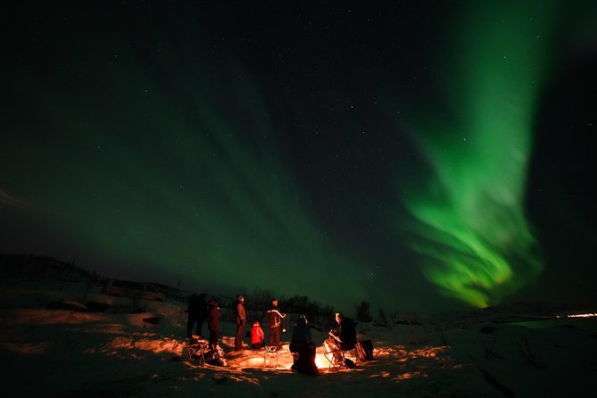 Aurora tour with free portrait and bonfire - How the campfire break actually upgrades your night