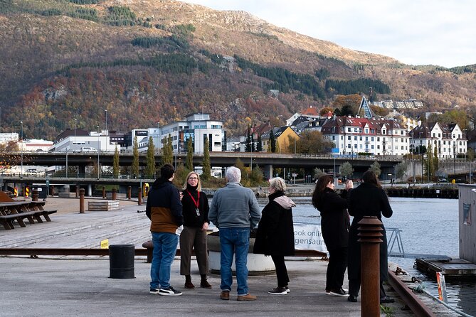Bergen: Guided Tour by Minibus with Local Guide & Photostops - Holbergskaien and the harbour view across UNESCO Bryggen
