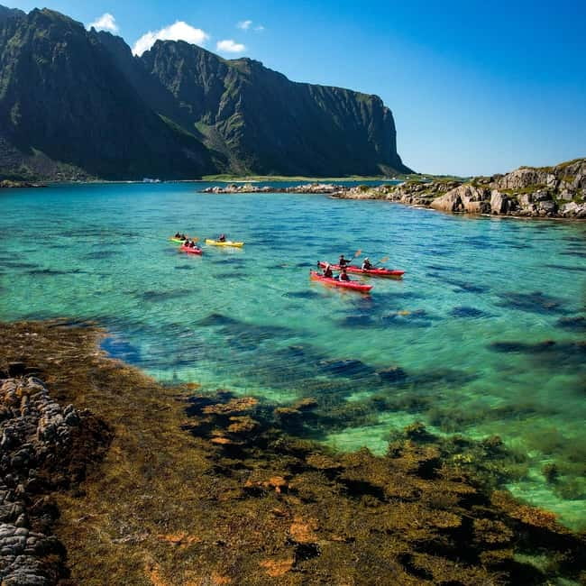 Bøstad: Kayaking Tour in Lofoten with Snacks - Double kayaks and group size: comfort, pace, and attention