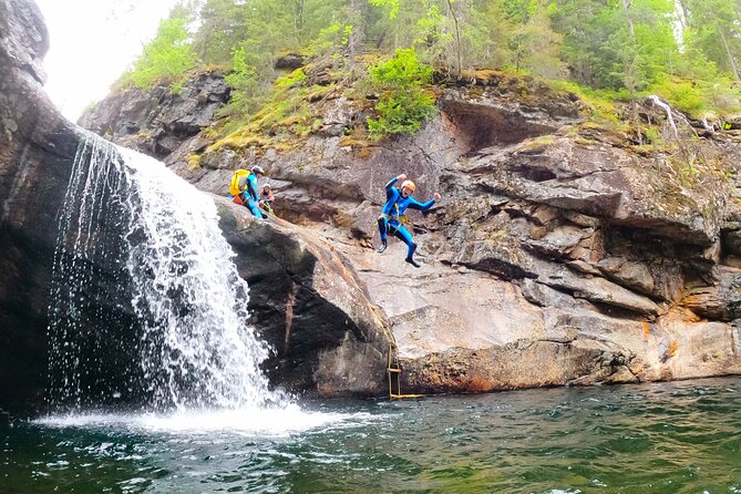 Extreme Canyoning With Waterfall Rappelling near Geilo in Norway - The 180-meter descent challenge and cold-water reality