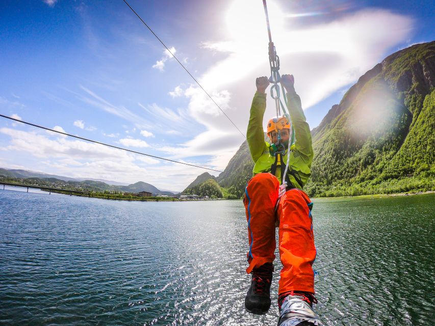 Feel the adrenaline in Mosjøen Zipline - Landing at Fru Haugans Hotel gardens: the feel-good finish