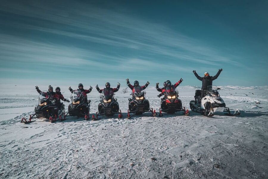 From Alta: Daytime Snowmobile Adventure - The route, from old postal road up to the Beskades range