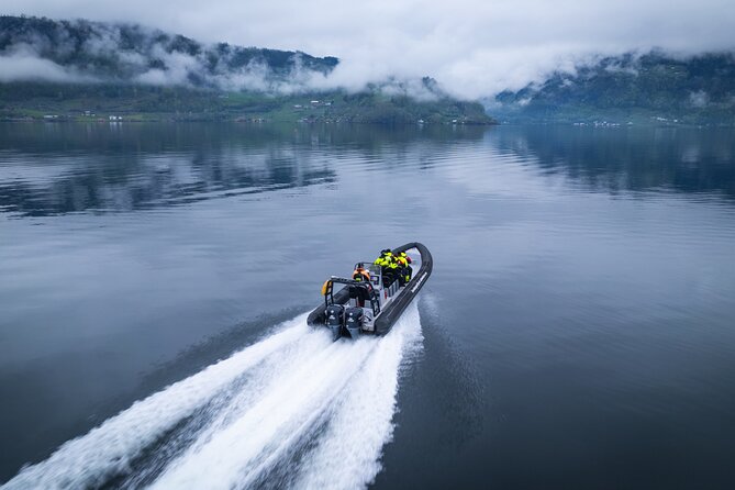Fyksesund majestic RIB Adventure from Øystese - What you’ll see on the route, waterfalls, remote houses, and tight fjord turns