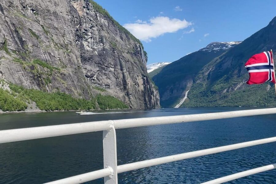 Geiranger Fjord Boat Tour with Waterfall Tasting - The Suitor waterfall in context: seeing the story of the fjord