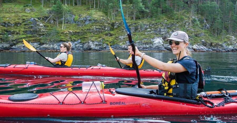 Geiranger: Kayak tour with guide - Geirangerfjord From Sea Level, With a Waterfall-First Route