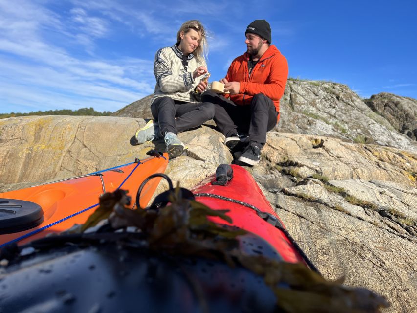 Kristiansand: Scenic Double Sea Kayak Tour around Odderoya - Paddling practice on a double sea kayak, in clear English