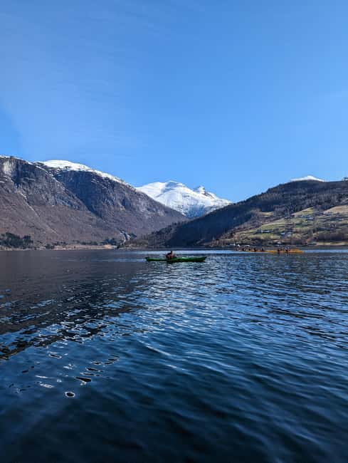 Olden: Guided beginner friendly fjord kayaking.Local company - Stop 1: Safety Briefing That Actually Helps Beginners