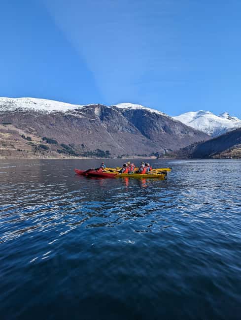 Olden: Guided beginner friendly fjord kayaking.Local company - Stop 2: The Fjord Kayak Outing on Meltwater Views