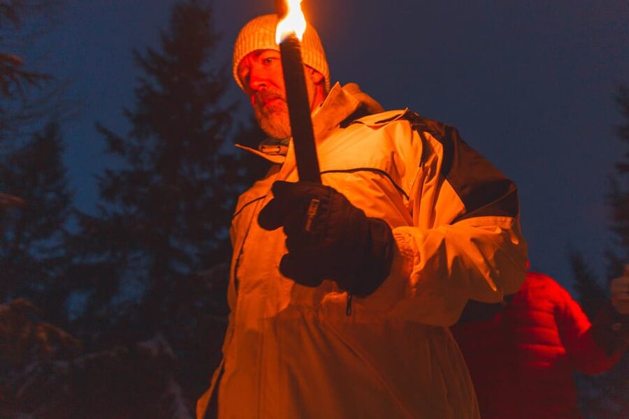 Oslo: Snowy Forest Torchlight Walk with Campfire - Key highlights you will feel right away