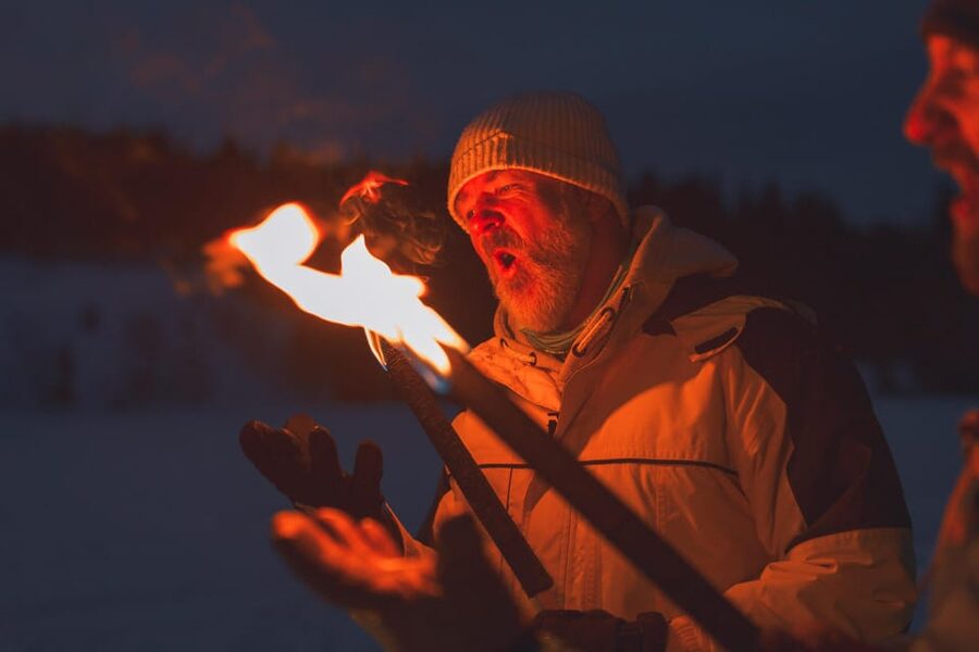 Oslo: Snowy Forest Torchlight Walk with Campfire - Torch in hand: what the 45-minute snowy forest walk feels like