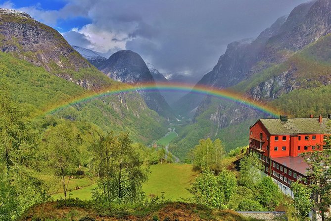 PRIVATE GUIDED TOUR: World Heritage Fjord Landscape – Viking Special – from Flåm - Your first scenery stop: Flåm Railway Museum area