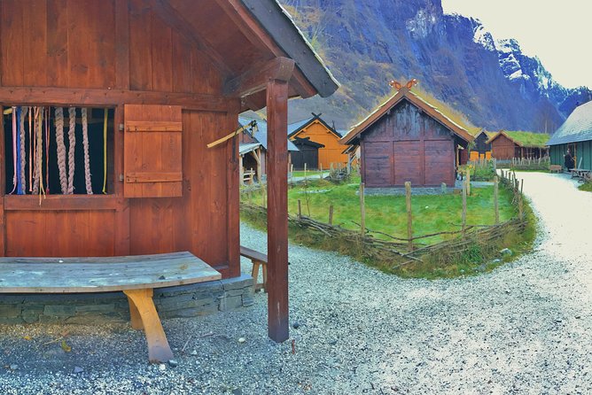 PRIVATE GUIDED TOUR: World Heritage Fjord Landscape – Viking Special – from Flåm - Njardarheimr Viking Village: axe throwing, archery, and living crafts