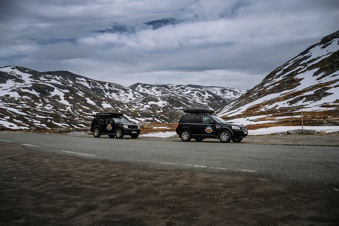Senja Island: 4x4 Day Tour with Overlanding Senja - Starting at Finnsnes kai, with a logo car and small-group comfort