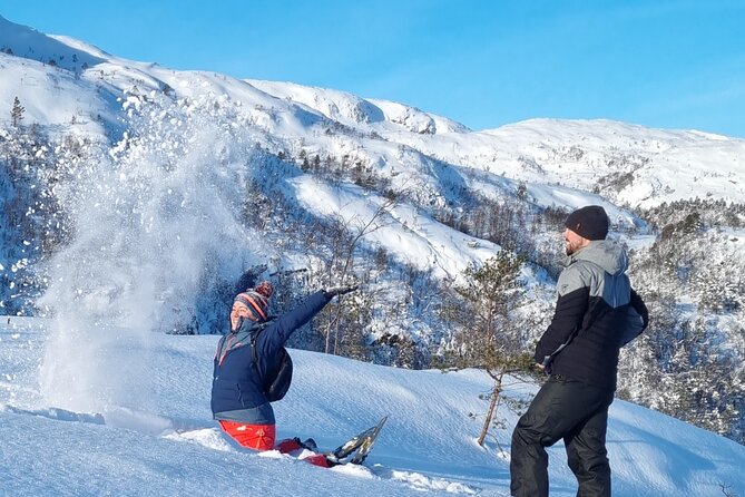 Snowshoe hiking in Bergen - Public tour - Summit Views: Fjord on Clear Days, Winter Power on Snowier Days