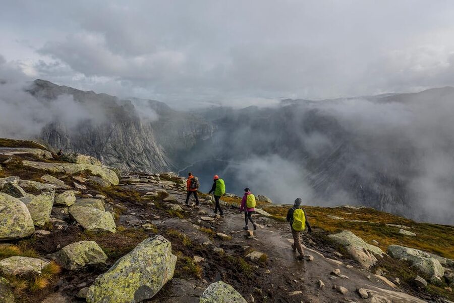 Trolltunga Autumn Hike Go Viking - The Trolltunga payoff: half-frozen Ringedal lake and winter-suit cliffs