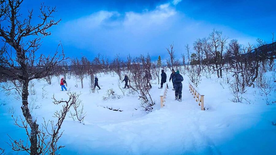 Tromsø: Aurora Crystal Lavvo Overnight Stay with Activities - The 2 km snowshoe or on foot hike that makes the day feel alive