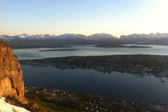 Tromso Cable Car Arctic Panorama Transfer - From Tromsø Domkirke to the Cable Car, with Breisundet bridge and Arctic Cathedral passing views