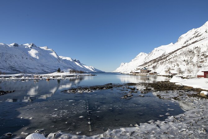 Tromso fjords road trip with fire in grill cabin by the beach. - Kvaløya and Håkøya: Tirpitz history from a scenic pass-by