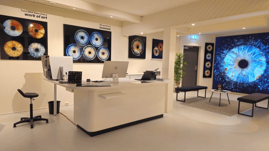 Tromsø: Reveal Your Eye Experience at the Iris Galerie - Choosing your favorite iris image for a print purchase