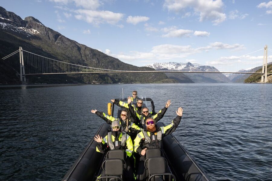 Ulvik: Hardangerfjord Ultimate RIB Tour - Cruising beneath the Hardanger Bridge, Norway’s longest suspension span